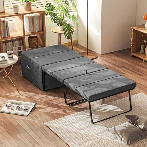HOMCOM Cama Plegable 68x180 cm con Colchón de Espuma Mueble Cama Plegable con Funda de Protección Cama de Invitados Carga 120 kg Gris