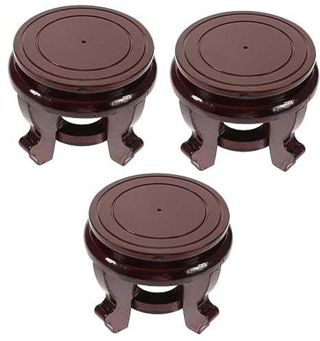 BESPORTBLE 3 Pièces Pied De Pot De Fleur Système De Culture Hydroponique Jardinière en Pot Support pour Plantes Colonne Montante Plusieurs Plante D'intérieur Décor Vintage Artificiel Bois