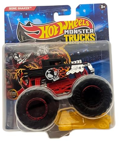 Hot Wheels Monster Trucks Bone Shaker, Die-Cast Vehicle, Black and Red