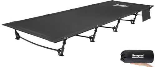 Semptec Urban Survival Technology Letto per Ospiti: Ultra Leggero Letto da Campo, in Alluminio, Nero, Cornice in Alluminio, Resistente Fino a 120 kg (lettini da Campeggio, Campo Pieghevole, Picnic)