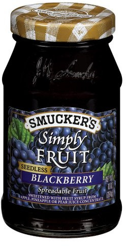 Smucker's Simply Fruit Seedless Blackberry Spreadable Fruit, 10-Ounce (Pack of 6)