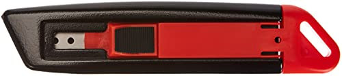 Portwest KN10BKR Cutter di Sicurezza Retrattile, Nero/Rosso