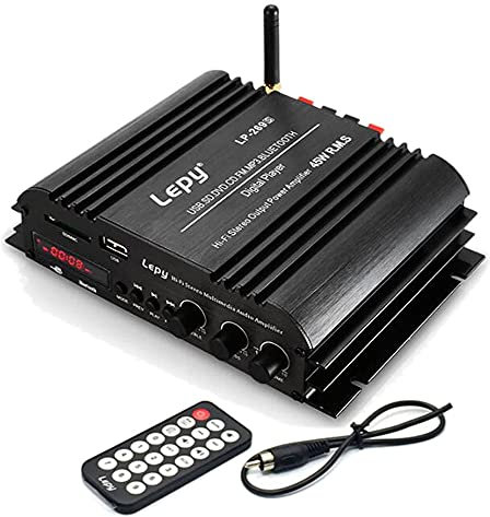 PolarLander Amplificatore stereo digitale HiFi Bluetooth a 4 canali Suono potente compatibile con altoparlanti per computer per auto moto