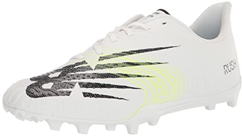 New Balance Men's Rush V3 Low Lacrosse Shoe, White/Silver, 9 UK