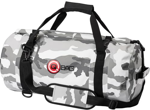 QBAG Alforja trasera para moto, bolsa para moto, bolsa de equipaje impermeable, 45 litros, camuflaje, unisex, multiusos, para todo el año, PVC, gris