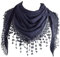 GFM® Dreieckstuch aus Jersey, mit Spitze und Quasten -marineblau- Tri-pln-ghnl)