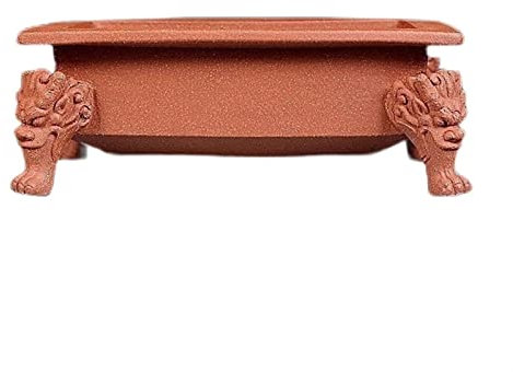 PEVSCO Blumentopf Rechteckiger lila Sand-Blumentopf mit hohem Fußhahn-Design, Kleiner Bonsai-Blumentopf, dekorativer Topf for den Innen- und Außenbereich Pflanzvase