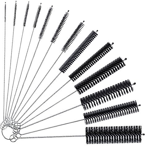 Redamancy Reinigungsbürsten, 13 Stück Flaschenbürste, Flaschenbürste Lang, Milchschlauchbürste Nylon, Strohhalm Bürste, für Reagenzgläser Teekanne Düse Trinken Strohhalme