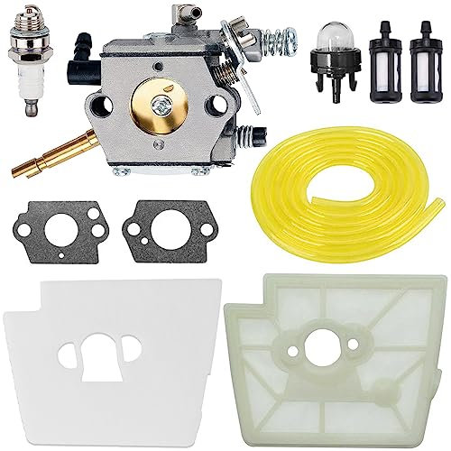 ZAMDOE Vergaser kompatibel für Stihl FS160 FS220 FS180 FS280 FR220 Rasentrimmer Freischneider ersetzt für Zama C15–51 C1S-S3G mit Luftfilter, Zündkerze, Kraftstoffleitung