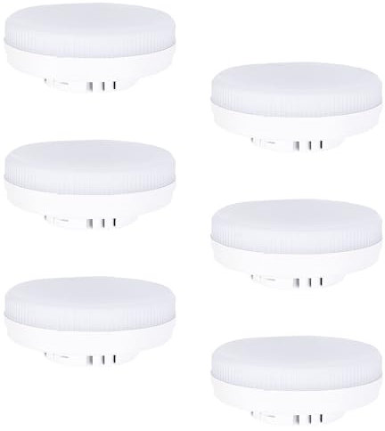 Leikurvo 6er Pack GX53 7W LED Leuchtmittel Warmweiß 2700K, GX53 LED Glühbirne Ersetzt 50W Halogenlampe, LED GX53 Einbaustrahler für Schranklicht, 180°, 665LM, AC 220V, Nicht Dimmbar