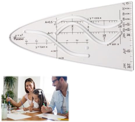 XIWUPO Parabelschablone, Normalparabel Schablone, Normalparabel, Parabel, Parabel Schablone, Parabel Lineal, Parabelschablone Mathe, Für Studenten Büro Designer Malerei, 1stück