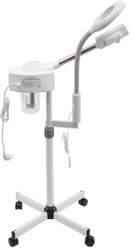 2 in 1 Sauna facciale Vapore Viso LED 5X Lente d'ingrandimento Vaporizzatore Facciale Ozono Aromaterapia Cura Estetica Ozono Viso Massaggio Spa Nebbia Viso Macchina