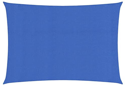 Homgoday Sonnensegel Sonnenschutz Sonnensegel UV Schutz für Balkon Garten Terrasse inkl Befestigungsseile 160 g/m² Rechteckig Blau 3x4,5 m HDPE