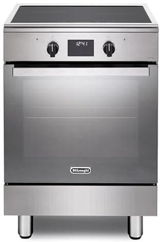 Cucina con forno elettrico, 60x60 cm, Inox, 4 fuochi