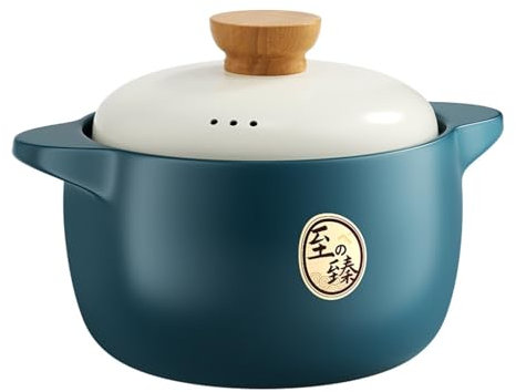 EdirFtra 6L, Pentola in Ceramica, pentola di Terracotta in Ceramica per Cucinare, pentola di Terracotta Giapponese, pentola in Ceramica, pentola in Terracotta con Coperchio e Manico