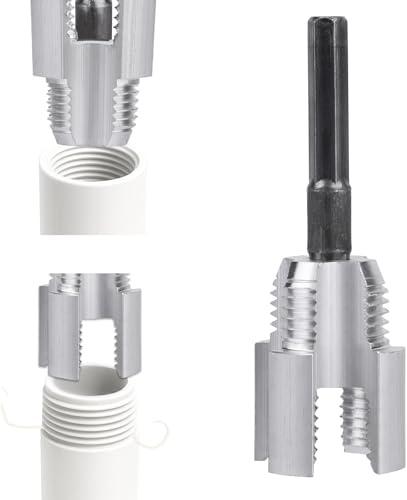 BOXOB Kit Filettatore per Tubi in PVC 2 in 1, Utensile Integrato Filettatura Interna ed Esterna Tubi da 1/2 Trapano Elettrico Fresa Acciaio Tungsteno per Riparazioni Domestiche