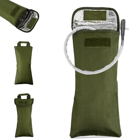 Water Bladder Insulator Bag, Black Oxford Cloth Hydration Insulation Sleeve Cover Cooler Accessories 2L Protective Bag Keep Cold (Green, No Bladder Included)