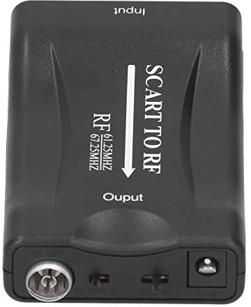 RASTKY Scart to RF Adaptador para Consolas de Juegos Adaptador de Video Scart a RF para 67.25MHz/61.25MHz Convertidor de Salida para TV Box to Converter para Dispositivos de Video