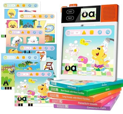 Learn to Read & Spell Phonics Pad, Interactive Electronic Learning Pad with 242 Sound Pages Card , Fun Learning Activities for Kids 3-10 Years Old