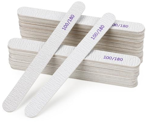 Yooyan 50 lima per unghie 100/180 - Lima per unghie in gel e unghie naturali, professionale per nail art e lucidatura, ideale per nail art fai da te e la casa
