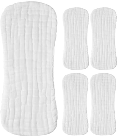 ORFOFE 5pcs Reusable Cotton Diaper Liners for Newborns and Toddlers, Breathable and Quick Absorbent Cloth Nappy Inserts, Soft Cotton Material for Home and Travel Use