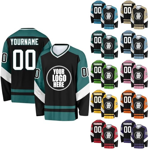 Maillots de Hockey personnalisés, Maillots de Hockey Vierges pouvant être personnalisés avec l'équipe/numéro/nom Personnel, Maillots de Hockey pour Hommes, Femmes, Adolescents et Enfants (Style 26)