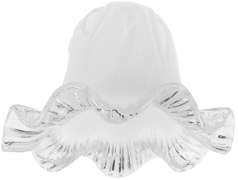 STOBAZA Paralume Compatibile Attacco E27 in Vetro Bianco Bordi in Pizzo a Forma di Fiore Vintage per Illuminazione Soffusa e Decorazione Interna Camera da Letto