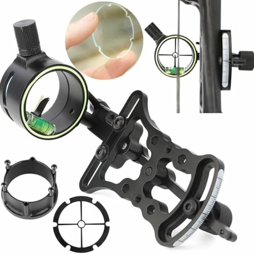 wolfman Viseur d’Arc composé à Une Fibre Optique 0,019 Pouce, lentille Ajustable 45mm 4x/6x/8x, viseur de précision en Alliage d’Aluminium pour tir à l’Arc (Set 1)