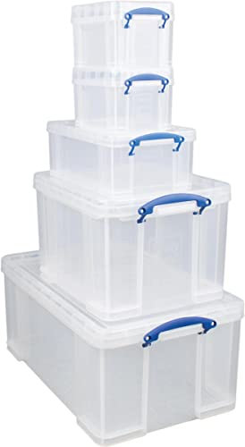 Really Useful Box 5 Piece Bonus Set 64/35/9/3 Litre - White, Standard Storage Box, 35/9/3 cm