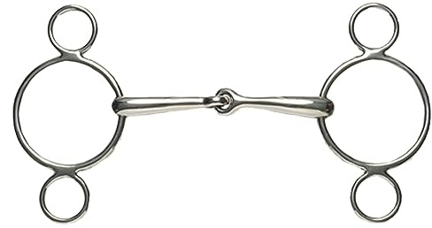 Korsteel Stainless Steel Jointed 2 Ring Dutch Gag Bit, 6