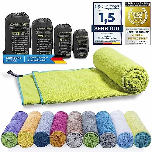 LightDry® Original Mikrofaser Sporthandtuch Backpack Reise-Handtuch - Sport & Fitness Badehandtuch saugfähig, leicht & antibakteriell und extrem schnell trocknend