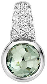 Ti Sento Milano - 925 Sterling-Silber rhodiniert Silber Rundschliff grün Cristal Oxyde de Zirconium