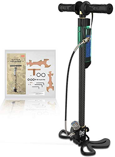 GX PUMP H4 Pompa a mano PCP - Filtro per l'umidità dell'olio, pompa della pistola ad aria ad alta pressione da 3,5 stadi 30Mpa / 4500Psi, corpo in acciaio inossidabile