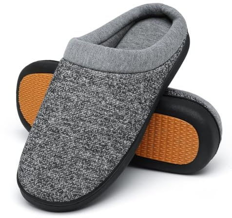 Mishansha herr dam vinter värme tofflor Memory Foam plysch tofflor Home halkfri tofflor, storlek 36–46 EU, Svart A - 37 EU