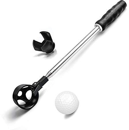 prowithlin Golf Ball Retriever, Edelstahl Teleskop Golfball Retriever für Wasser mit Grabber für Putter, 6FT