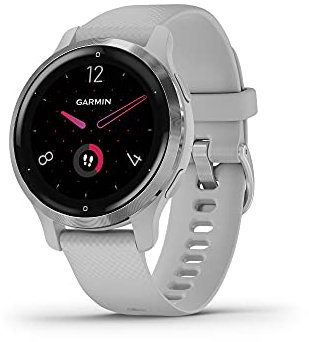 Garmin Venu 2S, Smaller-Sized GPS Smartwatch with Advanced Health Monitoring and Fitness Features, Silver Bezel with Light Gray Case and Silicone Band, (010-02429-02) (Renewed)