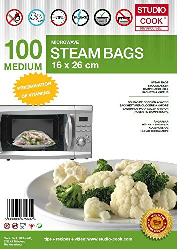 Studio Cook Dampfgarbeutel Medium - 100 Stück - 16 x 26 cm Mikrowelle