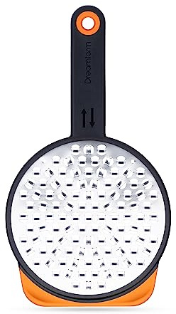 Dreamfarm Ograte Two-Sided Coarse Food & Vegetable Speed-Grater with Non-Slip Bowl Hook & Foot - 6mm Coarse Grater, Orange