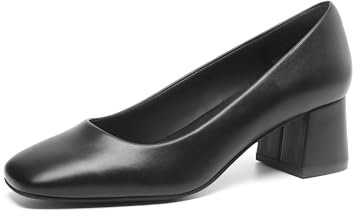 DREAM PAIRS Women’s Heels Low Heels Shoes Party Shoes for Women Chunky Square Closed Toe Hells Court Shoes Comfy Wedding Office Pumps SDPU2426W-E,Size 6,Black,SDPU2426W-E