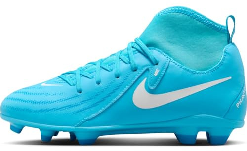 Nike JR Phantom Luna II Club FG/MG Sneaker, Blue Fury/White, 32 EU