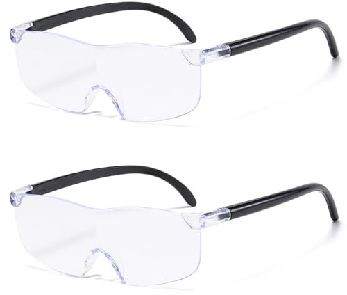 Lupa,3X Lupas de Gran Aumento,Gafas Lupa,Gafas Aumento para Trabajo de Precisión,Lupa para Leer Libros,Bloqueo de Luz Azul,para Usuarios de Gafas,para el Trabajo de Cerca,Aficiones,Lectura,2 pcs