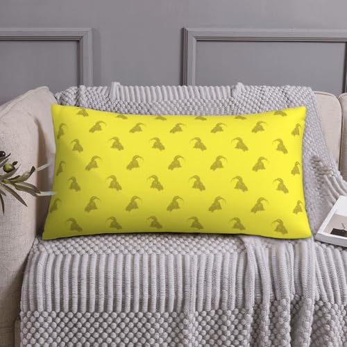 Federa per cuscino king size standard – 50,8 x 91,4 cm, morbida e moderna testa di capra, in microfibra, stampa a blocchi, copertura da viaggio di dimensioni standard con cerniera