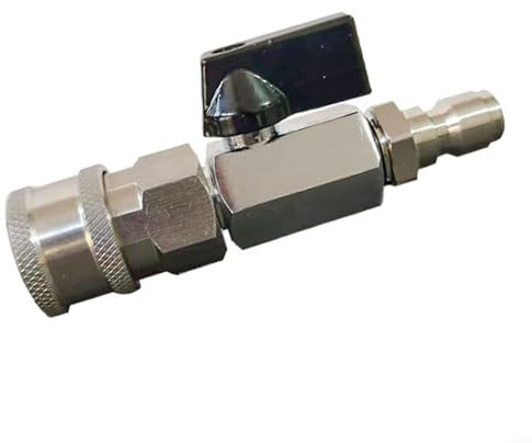 EpheyFIF Kit de válvula de bola para lavadora de alta presión de 3/8 pulgadas o 1/4 pulgadas, acero inoxidable, sin fugas, interruptor de encendido/apagado fácil de conectar con adaptadores para