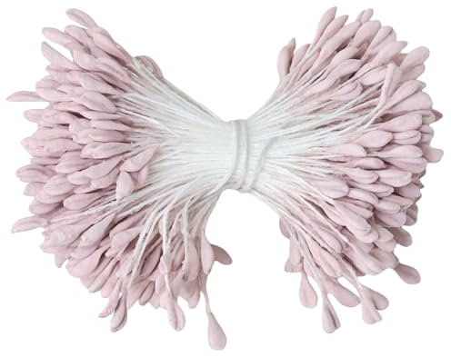 Mumjooyi Pfeifenreiniger Blumen Staubblatt Kunstblume Staubgefäß 350 Stück Staubblätter für Blumen Doppelköpfe Pistil 3mm zum Basteln Tulpe Blumenstrauß Pfeifenreiniger Blumen (Rosa Lila)