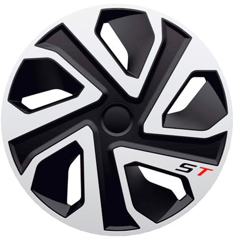 Set di 4 Copricerchi J-Tec ST 17 Pollici Argento/Nero