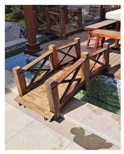 KEuLen Puente de Arco de Madera, Pasarela de Arco for Estanque, Patio Trasero Exterior, Pasarela rústica for jardín.