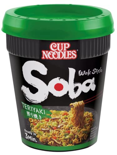NISSIN Cup Noodles Soba Wok Style Teriyaki Flavoured Instant Noodles, 90 g Pot (Pack of 1)
