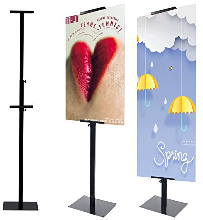 HUAZI Poster Stand Pedestal Sign Holder Stand Display with Base for Indoor Outdoor,Double-Sided,Black