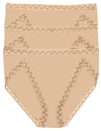 Natori Women's Bliss French Cut 3-Pack Underwear, Cafe, XS (Pack of 3)