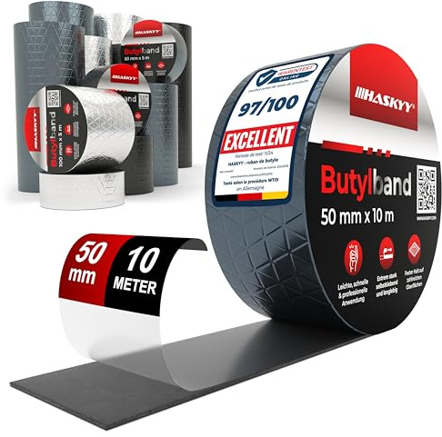 Aluminiumfolie bitumentejp 50 x 10 000 mm aluminium butylband takreparation korrosionsbeständig UV-resistent